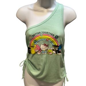 Sanrio Hello Kitty & Friends Better Together One Shoulder Ruched Tank Top Large